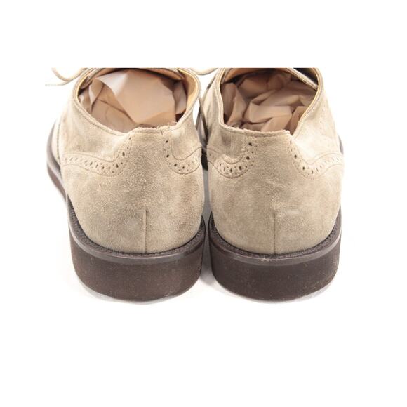 Tod's Men's Grigio Beige Suede Wingtip Derby Lace-up Shoes Size 9M Preppy Italy - Picture 5 of 12